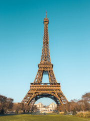 Eiffel Tower with blue sky, Paris