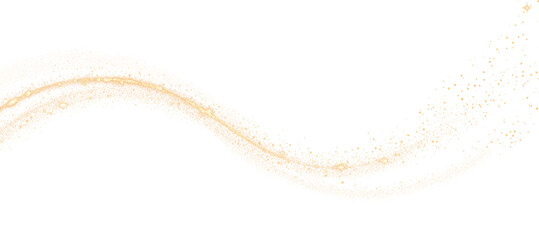 Shimmering gold stardust light trail with sparkling stars and soft glow isolated on transparent background. © Ihor Nemynushchyi