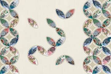 Warm beige tile illustration showcasing soft stone veining. Mockup. 3D Illustrations. 3D Rendering