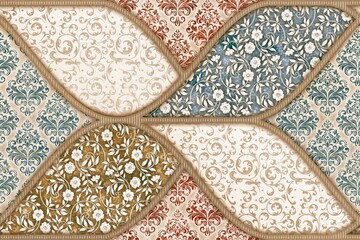 Whole patterned slab designed. Mockup. 3D Illustrations. 3D Rendering