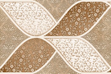 Beige and brown designed surface depth for elegant interiors. Mockup. 3D Rendering