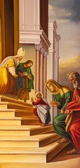 Fotobehang Jezus Christus CAVA DE TIRRENI, ITALY - OCTOBER 7, 2025: The painting of Pesentation of Virgin Mari in the Temple in Chiesa di San Francesco e Sant Antonio by unknown artist with the initials H. B. (2009)  © Renáta Sedmáková