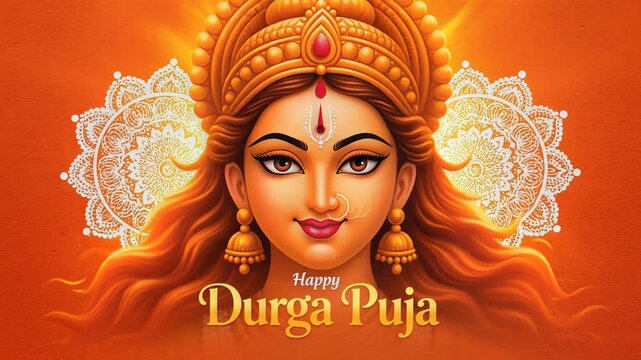 Happy Durga Puja Festival Goddess Maa Durga Hindu Devotion Celebration