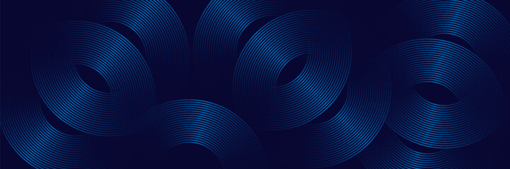 Abstract blue glowing geometric lines modern shiny blue circle lines pattern. Suit for cover, banner, brochure