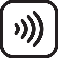 Illustration vector, Contactless signal NFC payment line icon