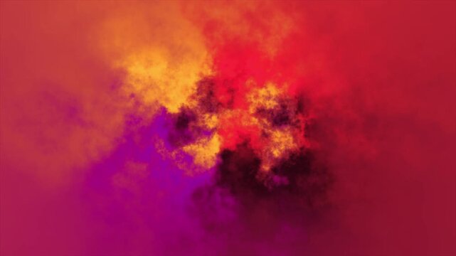 Bright colors blend in cloud formation during a digital art display