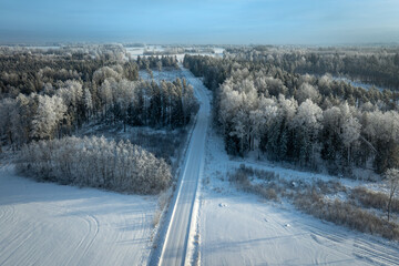 snow covered road © talavietis