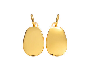 Gleaming gold teardrop earrings, minimalist elegance, polished metal