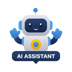 Friendly AI Assistant Robot Character Illustration. Vector illustration