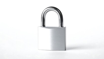 Open Silver Padlock on White Background.