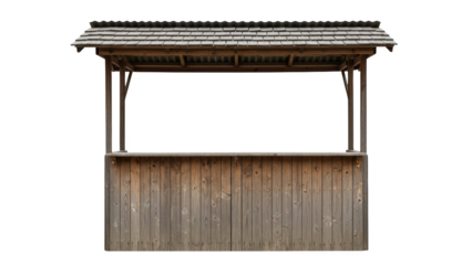 Rustic Wooden Market Stall Stand Empty.