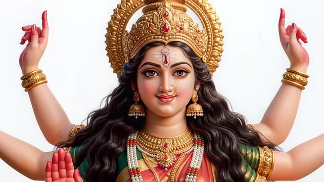 Divine Hindu Goddess Deity Festive Portrait Navratri Celebration