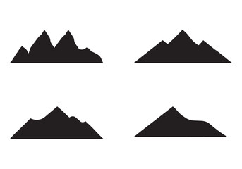 Mountains icon vector set. Set of mountains icons isolated