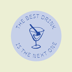 the best drink cocktail hand drawn vector label design
