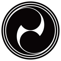 家紋です。二重輪に左二つ巴といいます。