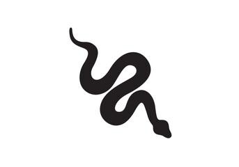 Snake silhouette set. Isolated snake silhouette on white background.	
