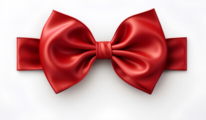 Red silk bow isolated element