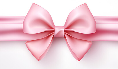 Pink silk bow isolated element