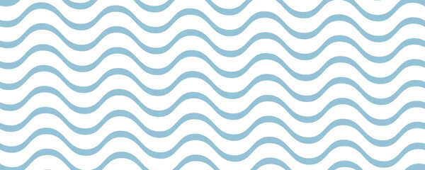 Seamless Wave Pattern, Hand drawn water sea vector background. Wavy beach print, curly grunge paint lines,