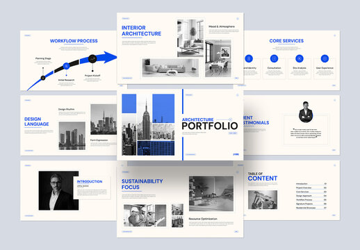 Modern Architecture Portfolio Presentation Template with Client Project Showcase