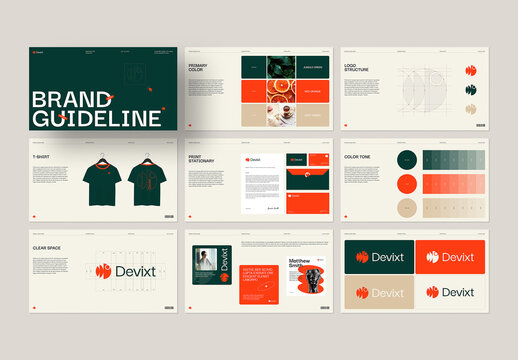 Modern Brand Guideline Presentation Template for Corporate Identity and Logo Branding
