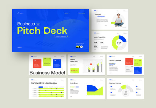 Modern Business Pitch Deck Template for Startup and Corporate Presentation