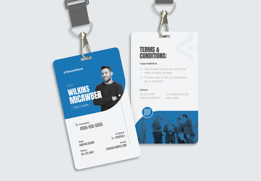 Corporate ID Card Template with Front and Back Design