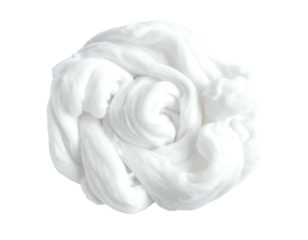 Rolled white textile with soft folds and organic texture