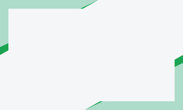 Clean abstract background with a modern green corner frame and white center space, ideal for professional design, business template layouts, presentations, banners, or minimal graphic backgrounds.