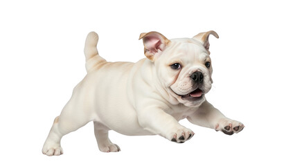 Obraz premium Adorable English Bulldog Puppy Running Joyfully.
