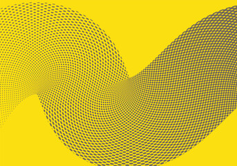 Yellow and Black Dot Wave Pattern, Modern Abstract Design