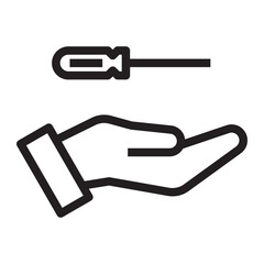 Line icon of hand tool