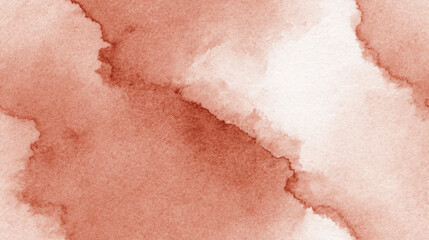 Fototapeta premium Terracotta and ivory watercolor texture with flowing layered washes and delicate transitions forming a calm abstract background with earthy ceramic inspired warmth