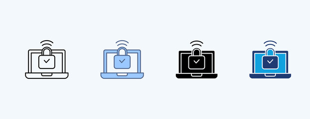 Secure Wifi Multiple Icon Illustration Vector