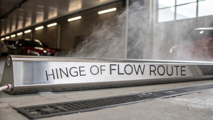 Stainless steel hinge flow rod sign with reflective surface