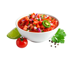 Fresh, chunky tomato salsa with lime, jalape?o, and cilantro