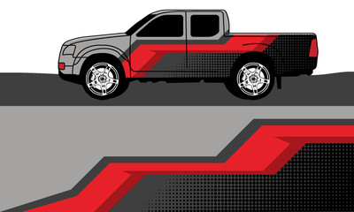 truck and vehicle Graphic vector. Racing background for vinyl wrap and decal
