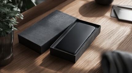 new modern smartphone in the box