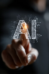 hand writing  AI on a virtual screen