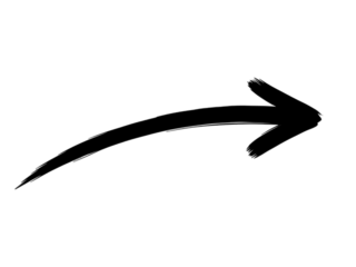 Curved arrow pointing right, minimalist vector design element, isolated on transparent background
