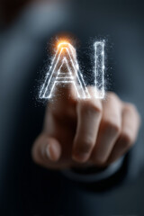 hand writing  AI on a virtual screen