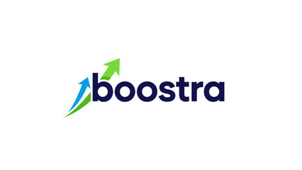 Boostra Logo Design with Arrow Symbol.
