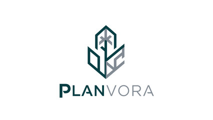 Planvora Logo Design with Green Tree.