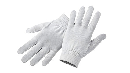 Obraz premium Pair of White Cotton Work Gloves Product Shot Isolated on White Background