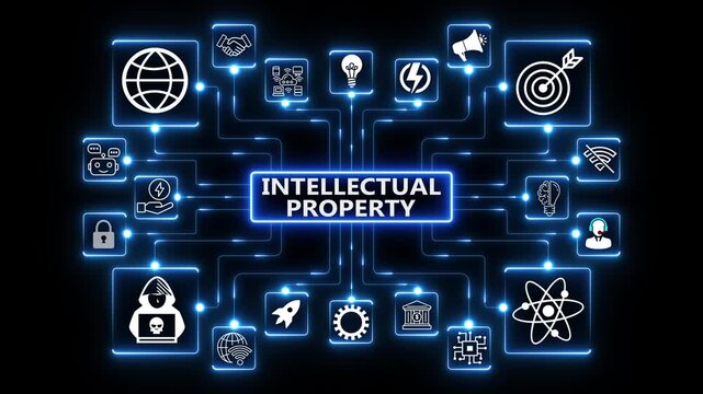 Protect your innovation secure your intellectual property with a registered patent, safeguarding your ideas globally for future success..4K black background visuals