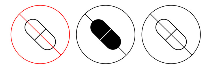 No drugs signs collection for website design, app, UI design.