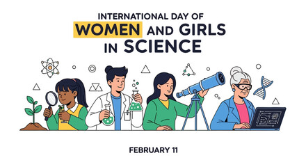 Diverse Women Scientists Celebrating International Day of Women and Girls in Science on February 11 © Avra