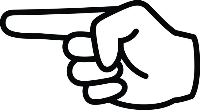 Hand pointing to the left side