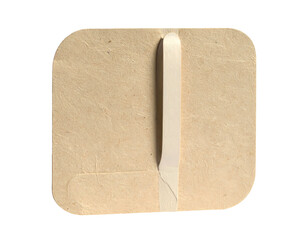 Torn Square Cardboard Piece with Crease.