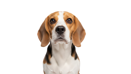 Portrait of a Beagle Dog with Classic TriColor Markings.